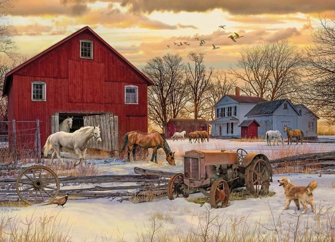 Cobble Hill Puzzle Winter on the Farm 1000 pieces