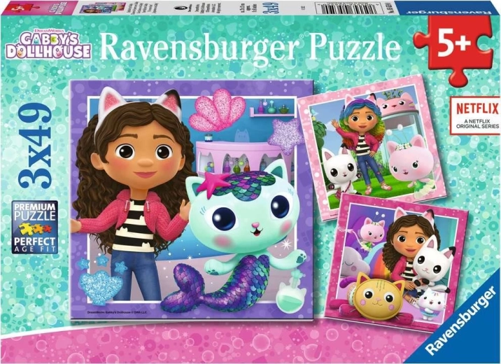 Puzzle 3x49 pieces Gabby's Dollhouse