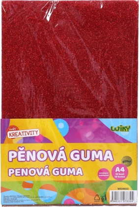 Foamrubber A4 20x30 cm met glitter, zelfklevend 10 stuks