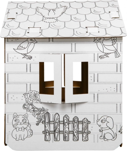 XXL cardboard coloring playhouse for kids – Horses