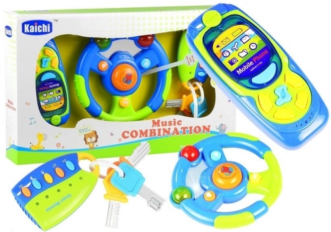 Interactive Musical Set for Kids - Steering Wheel, Phone, and Keys