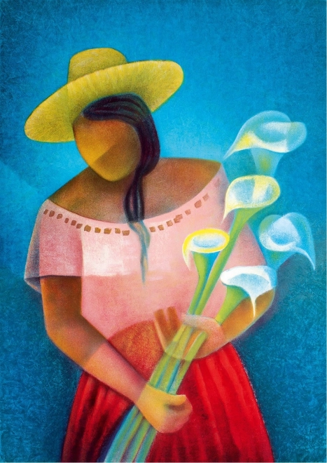 Puzzle Woman with Calla Lilies 1000 Pieces BLUEBIRD