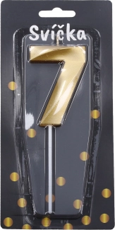 Party candle number 7 gold