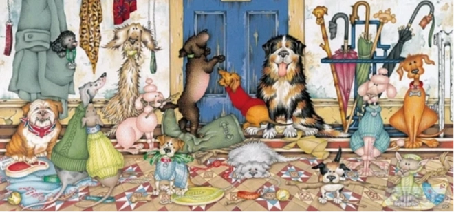 Gibsons panoramic puzzle Dog Walking 636 pieces