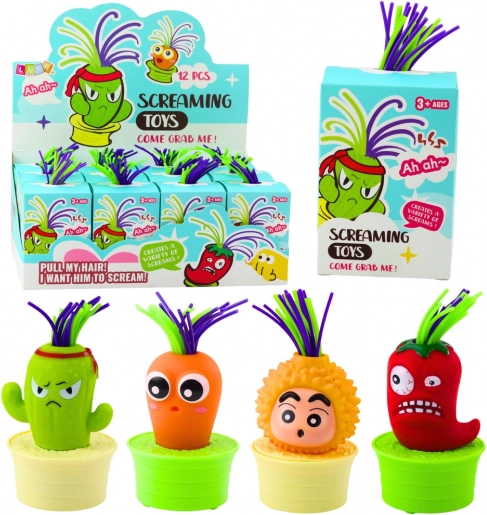 Screaming Vegetable – interactive figurine with colorful “hair” (assorted)