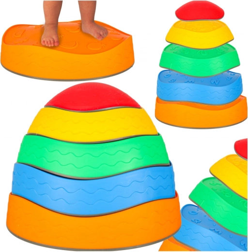 Sensory Path Colorful Stones - Floor Game Lava, Set of 5 Pieces