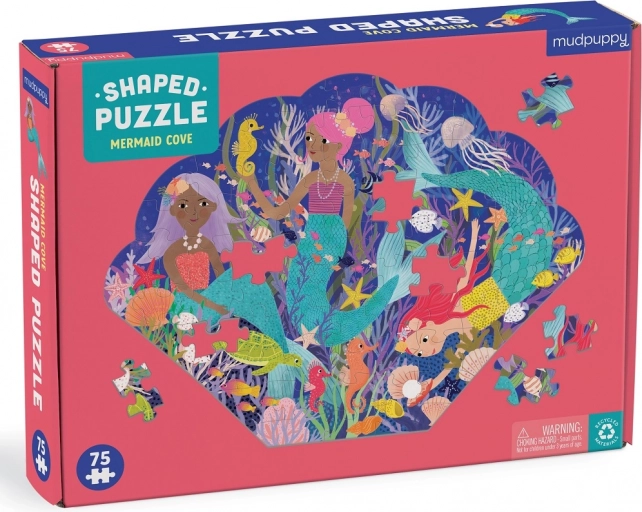 Puzzle Shaped Like a Shell - Bay of Sea Mermaids 75 Pieces