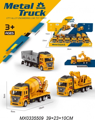 Metalen bouwvoertuig 1:36 met pull-back aandrijving