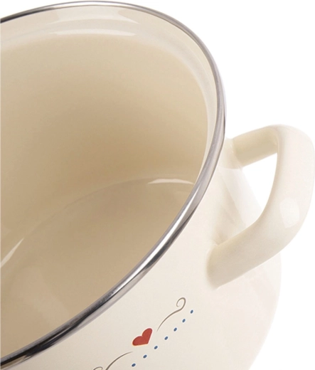 Durable enamel and stainless steel rim