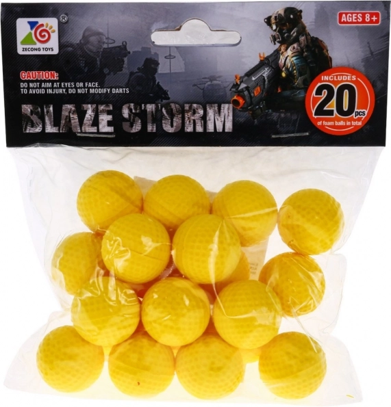 Set of 20 Foam Balls Ammunition for Blaze Storm Pistols and Rifles for Children 8+
