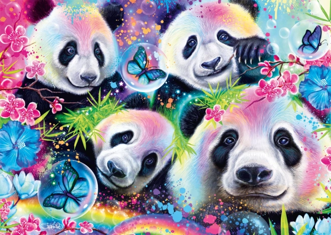 Puzzle Schmidt Neon: Pandas 1000 pieces