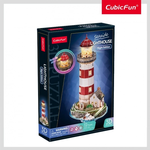 3D puzzle lighthouse with LED lighting CUBICFUN Night Edition