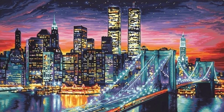 Peinture diamant Nuit à New York 30 × 40 cm