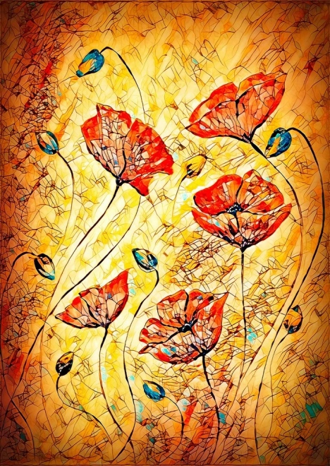 Puzzle Red Poppies 1000 Pieces