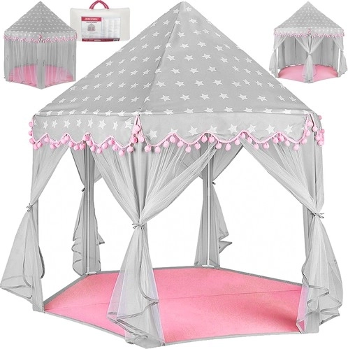 Children's play tent grey-pink KUZZEL