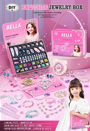 creatieve sieradenmaker set voor kinderen met accessoires in handtasje