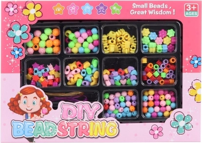 Perline di plastica in scatola – set creativo per infilare