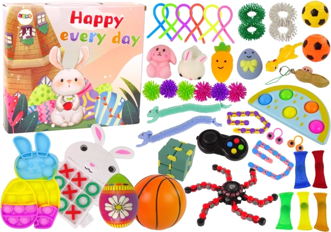 Easter set of fidget toys Pop It and squishy anti-stress – 42 pieces