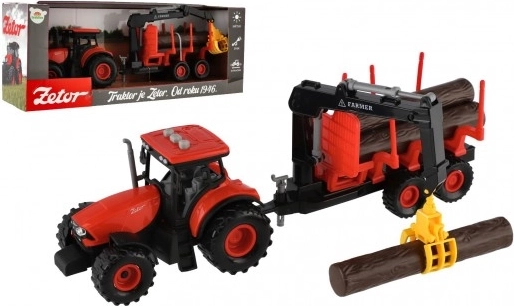Traktor Zetor s prívesom a nakladacím ramenom