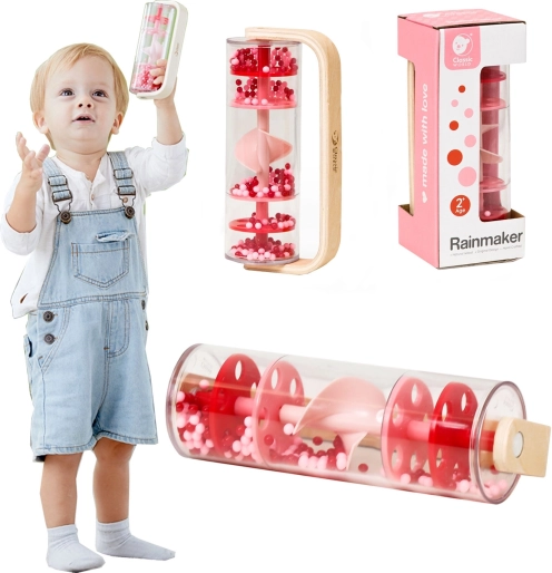 Classic World Rain Stick with Beads – Red
