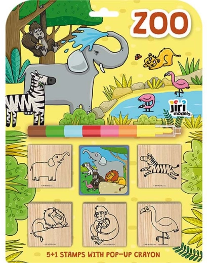 ZOO Stamps Set with Crayon