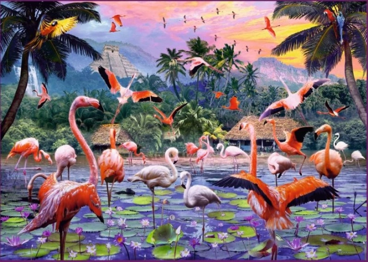 Pink Flamingos Puzzle 1000 Pieces