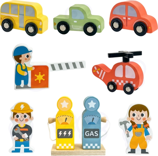 Rich set of vehicles and figures