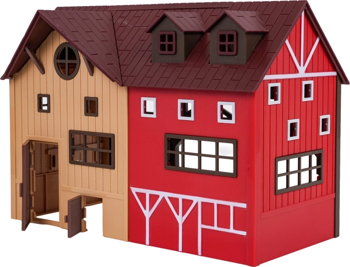 Barn and paddocks for a real farm