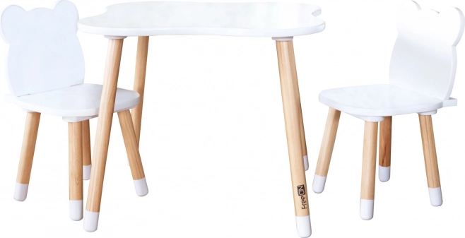 Tavolino e sedie per bambini in legno Orsetto FreeON