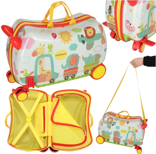 Valigia da viaggio per bambini con ruote con motivo di animali – Zoo