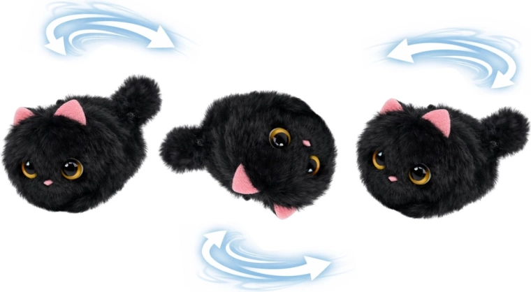 It squeaks and spins its tail