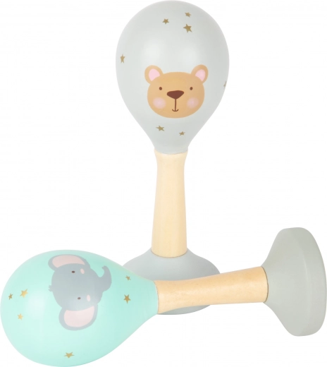 small foot Wooden Maracas Set Pastel, 2 pcs