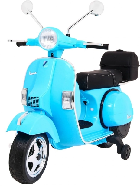 Kids' Electric Scooter VESPA, blue with training wheels and audio