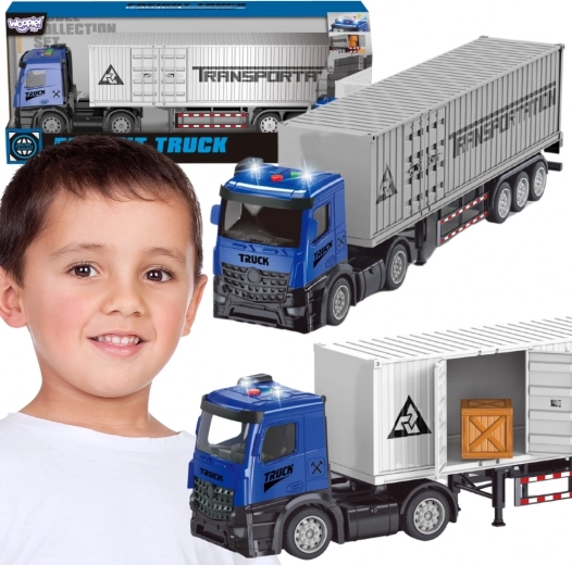 Woopie container freight truck with light and sound effects