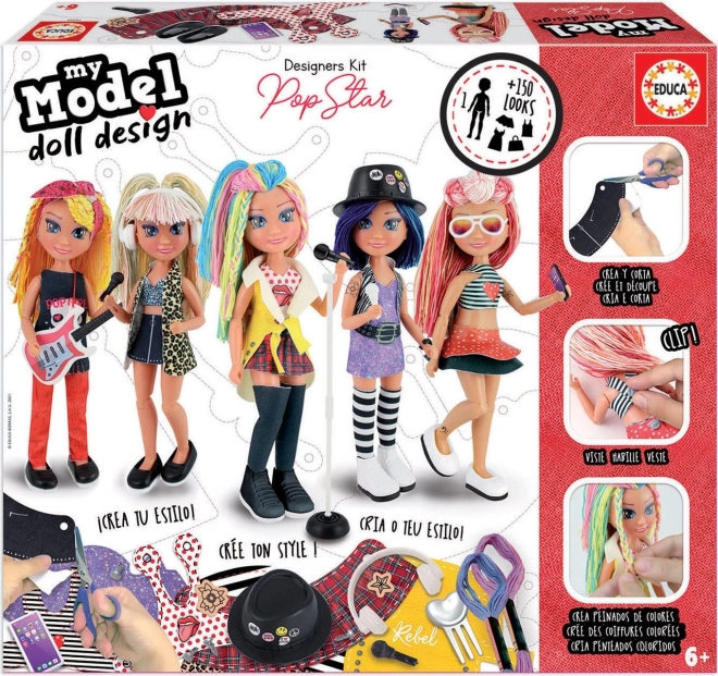 EDUCA Kreativni set My Model Doll Design: Pop zvijezda