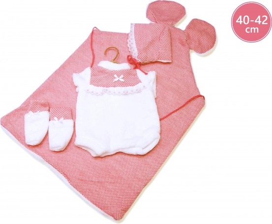 Llorens tenue pour poupée New Born 40–42 cm, ensemble 3 pièces avec tapis décoratif à oreilles