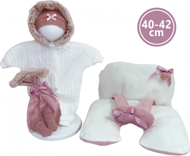Outfit and Mat with Ribbon for NEW BORN Doll 40–42 cm