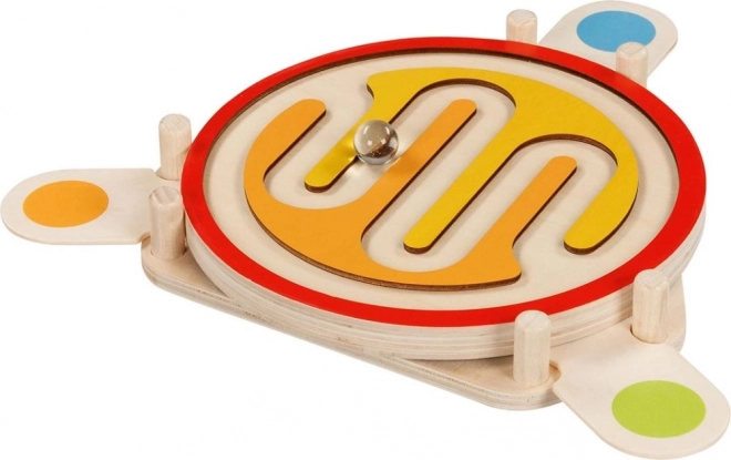 Wooden maze with a marble