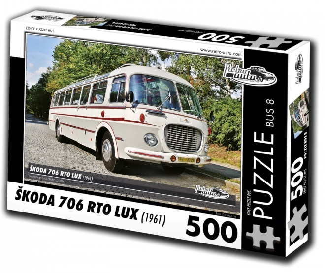 Puzzle Retro Cars Škoda 706 RTO LUX – bus, 500 pieces