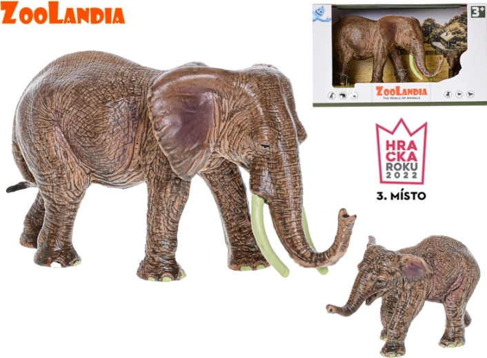 Zoolandia elefantessa con cucciolo – figurine in plastica per lo zoo