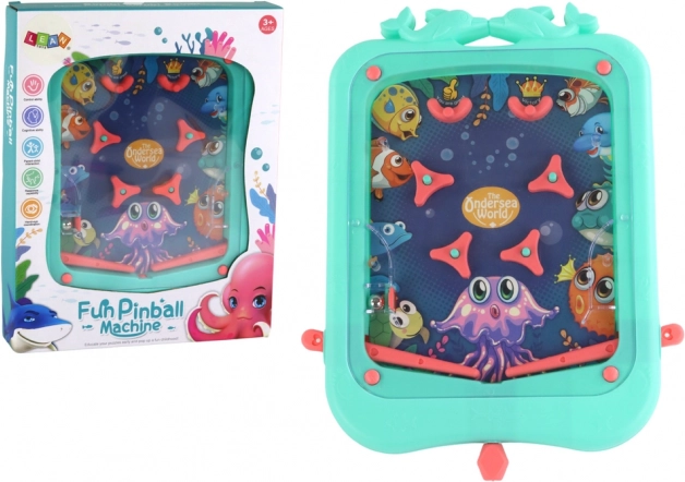 Tabletop game mini pinball with ball – green