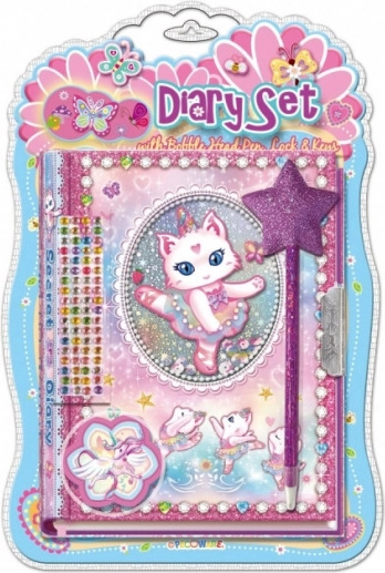 Pecoware diary with pen – ballerina cat