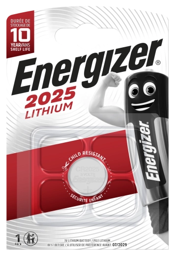 Pile bouton au lithium Energizer CR2025 3 V