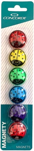 Aimants coccinelles 30 mm, 6 pcs