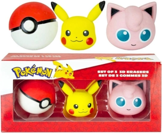 3D Eraser POKÉMON – set of 3