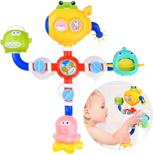 Fun Bathtub Toy with Water Mill and Carousel