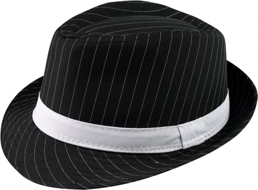 Chapeau fedora noir à rayures pour adultes