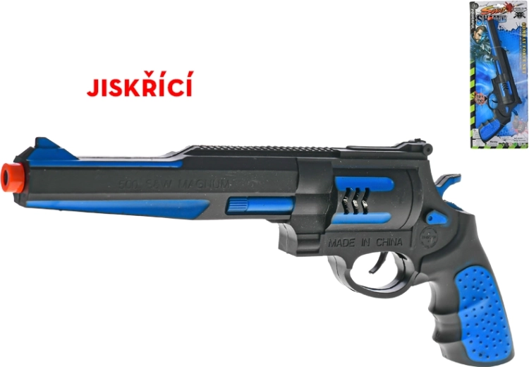 Kids’ inertia-powered toy gun 35 cm with sparking effect