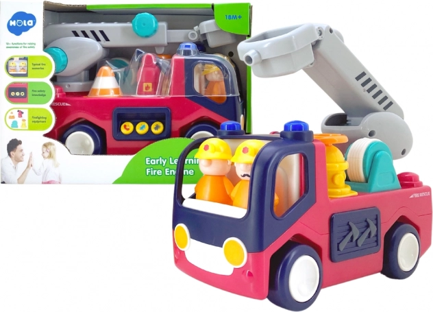 Camion de pompiers interactif pour enfants avec sons et lumières