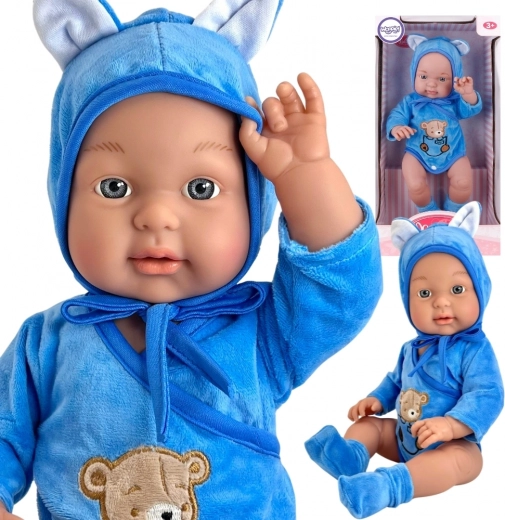 Woopie realistična dojenčkova punčka v medvedkovem oblačilu 46 cm